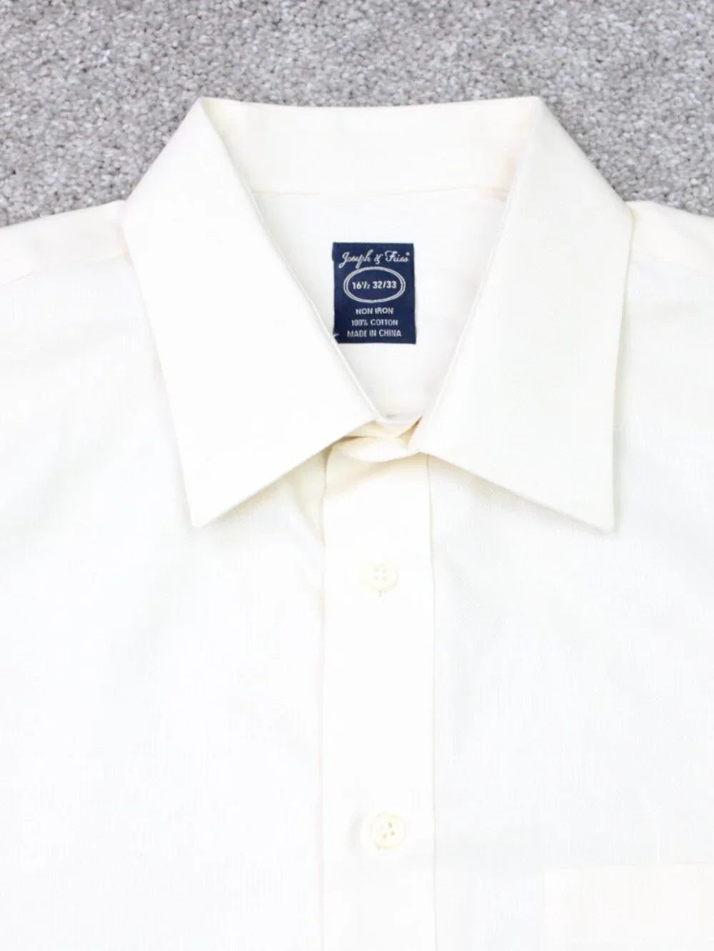 Joseph & Feiss Shirt Mens 16 1/2, 32/33 Yellow Non-Iron 100% Cotton Long Sleeve